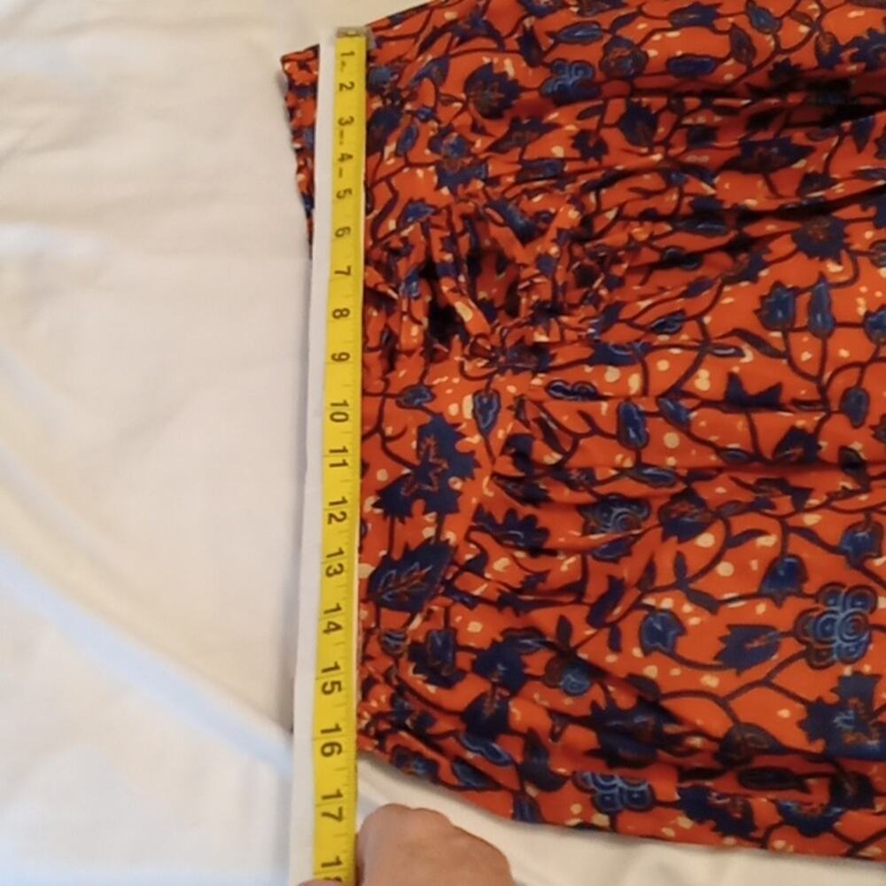 UNITI Casual Women's O/S Floral Orange and Blue Women's Skirt.Flowy, Feminine, - Picture 6 of 7